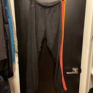 Aviator Nation Bolt Embroidery Classic Pants with Neon Stripe